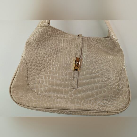 Delmar Patent Leather Italian Cream Shoulder Bag NWT | 25129 - Picture 9 of 10